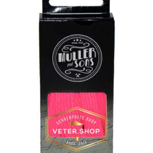 1 paar schoenveter Muller & Sons neon roze