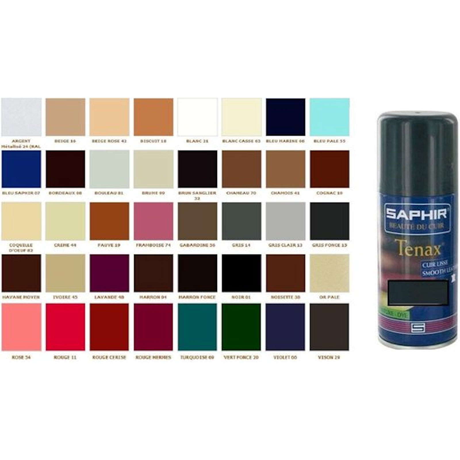 Saphir Tenax Lederverf - spuitbus leerverf voor schoenen meubels tassen et - Afbeelding 3