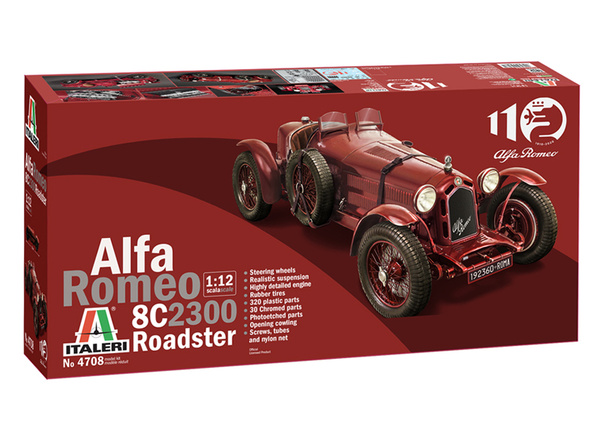 Italeri bouwmodel raceauto Alfa Romeo 8C 2300-110th Anniversary schaal 1:12