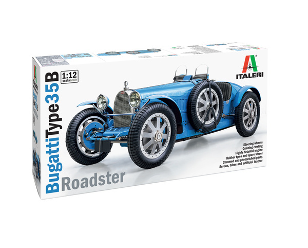 Italeri raceauto bouwmodel Bugatti 35B Roadster schaal 1:12