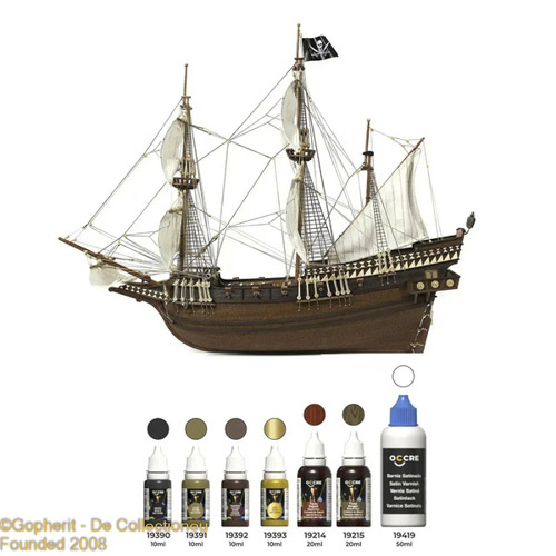 Buccaneer piraten schip Modelbouw boot 1:100 Occre Inclusief verfpakket