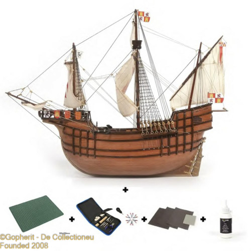 Santa Maria Historisch Schip Houten Modelbouw schaal 1:50 Occre INCLUSIEF starter kit gereedschap en lijm