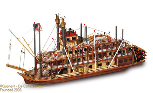 Occre - Houten modelbouw schip Mississippi - Historisch Schip - Houten Modelbouw - schaal 1:80